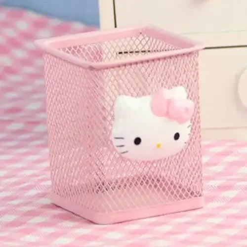 Hello Kitty Sanrio Cartoon Pen Holder – Creative Kawaii Desktop Storage Box – Cute Desk Organizer for School & Home Decor