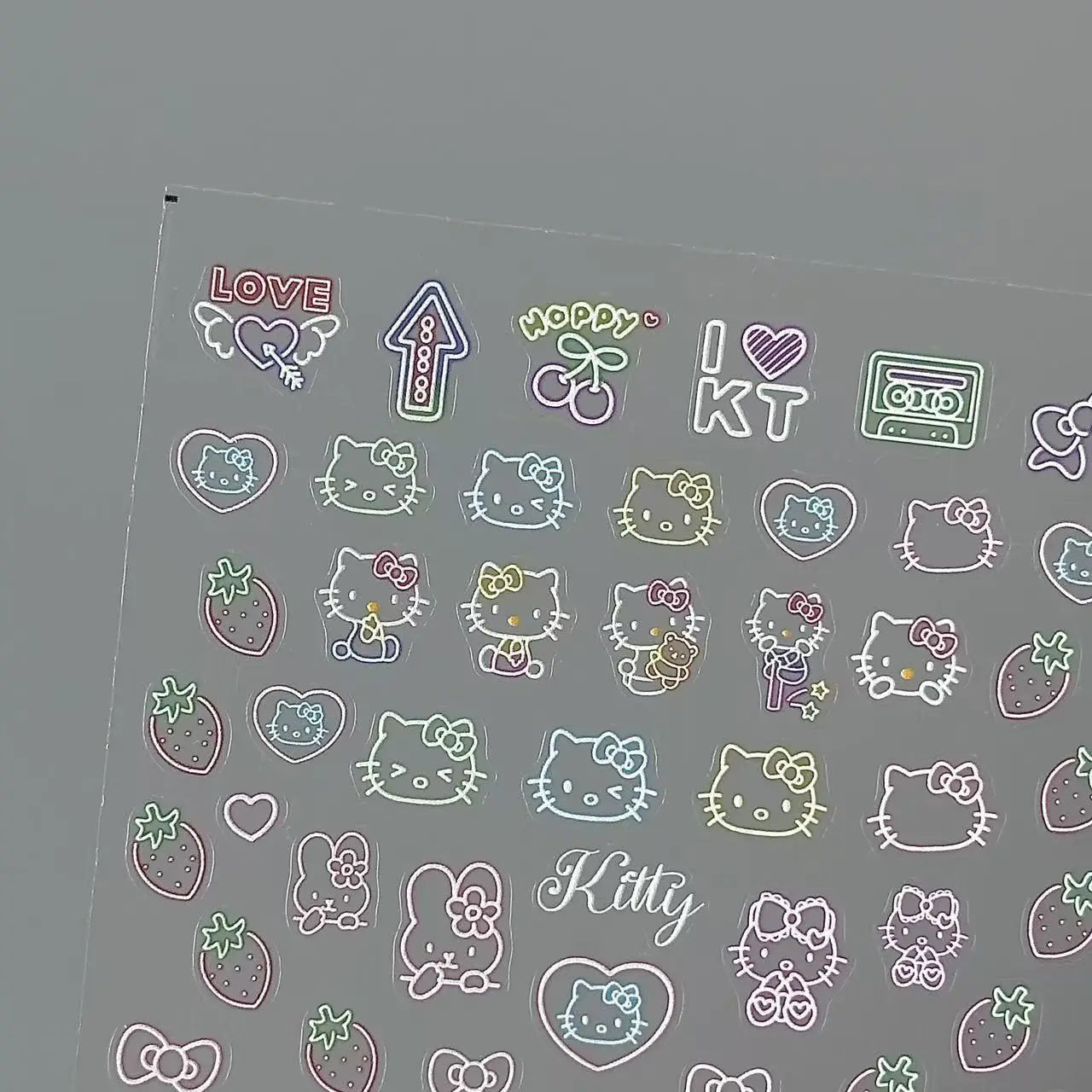 Kawaii Hello Kitty Relief Stickers Cute Anime Student DIY Waterproof Nail Stickers Decorative Toy Women Accessories Wholesale