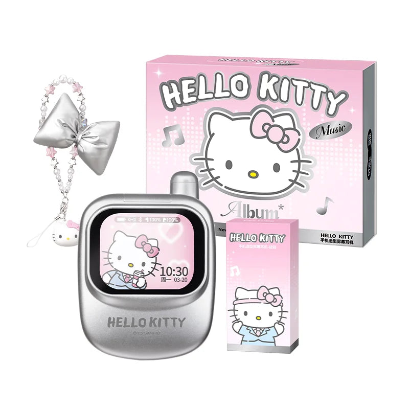 Hello Kitty Wireless Bluetooth Earphones Intelligent Touch Screen Anime Peripheral Creative Gift High Quality Noise Reduction