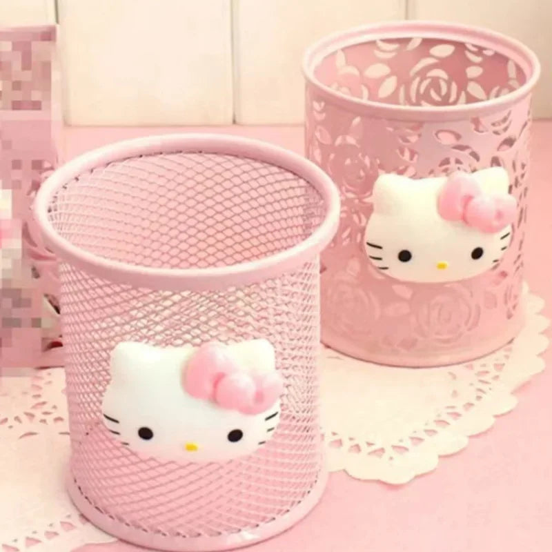 Hello Kitty Sanrio Cartoon Pen Holder – Creative Kawaii Desktop Storage Box – Cute Desk Organizer for School & Home Decor