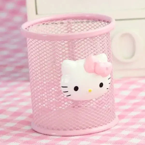 Hello Kitty Sanrio Cartoon Pen Holder – Creative Kawaii Desktop Storage Box – Cute Desk Organizer for School & Home Decor