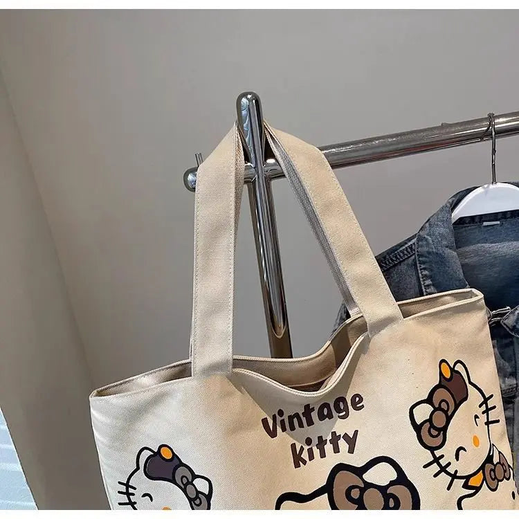 Hello Kitty Handbag Cute Cartoon Versatile Large Capacity Handbag Women Supplies Desktop Accessories Student Gift Wholesale