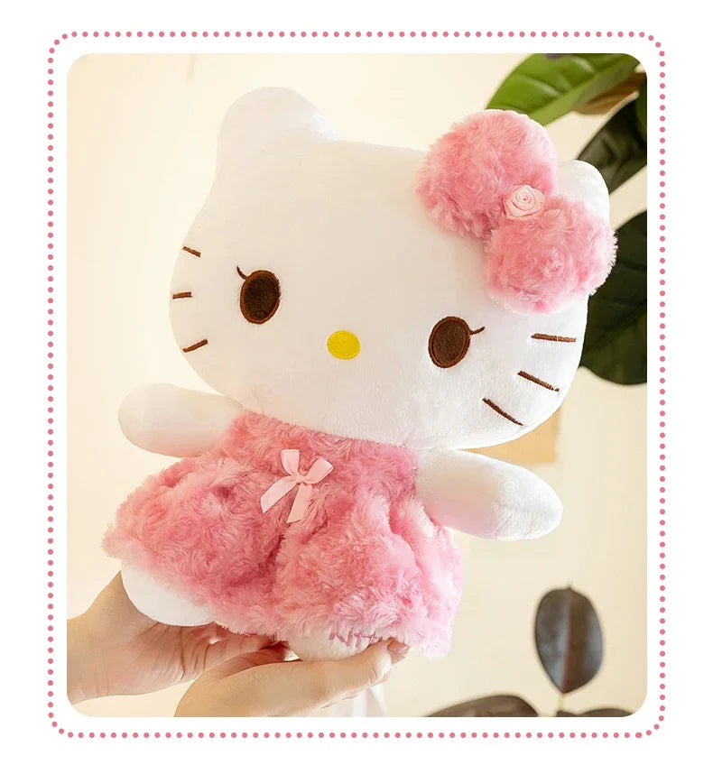 35cm Sanrio Hello Kitty Kawaii Rose My Melody Plush Toy Anime Cartoon Anime Big Size Soft Stuffed Doll Pillow Kids Birthday Gift