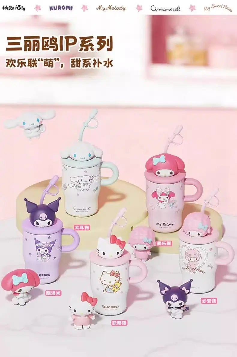 Anime Sanrio Hello Kitty Thermos Cup Cinnamoroll Girls Gift Cute Large Capacity Sippy Cup Cartoon Kawaii Lovely Student 2026