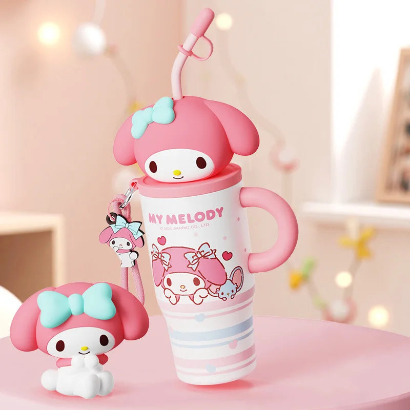 Hello Kitty Thermos Cup with Straw – Cute Double Drink Insulated Water Bottle for School, Travel & Daily Use