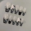 Hello Kitty Press-On Nails – Cartoon Original Design Medium Coffin Style Manicure – Handmade Fashionable Wearable Nail Set Gift