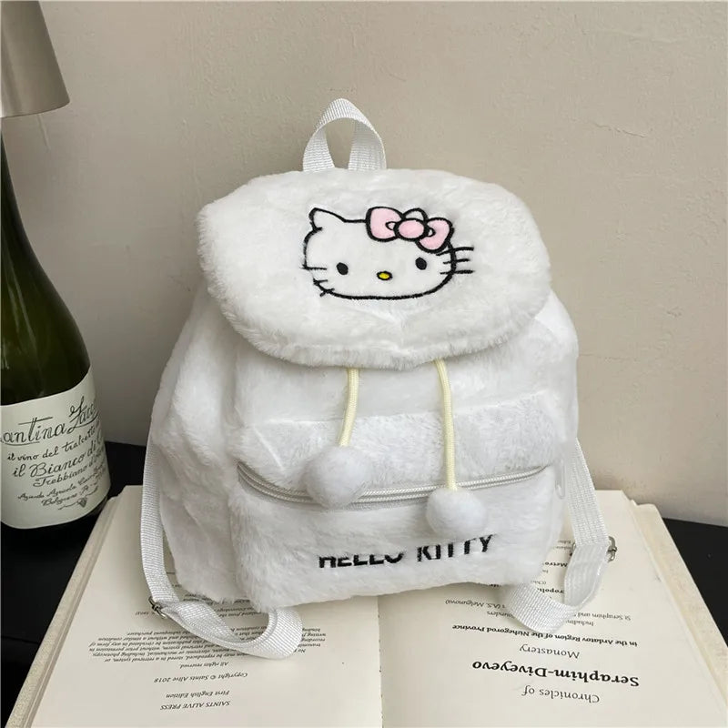 Sanrio Plush Backpack Cartoon Kuromi Melody Cute Backpack Female Sweet Backpack Doll Bag
