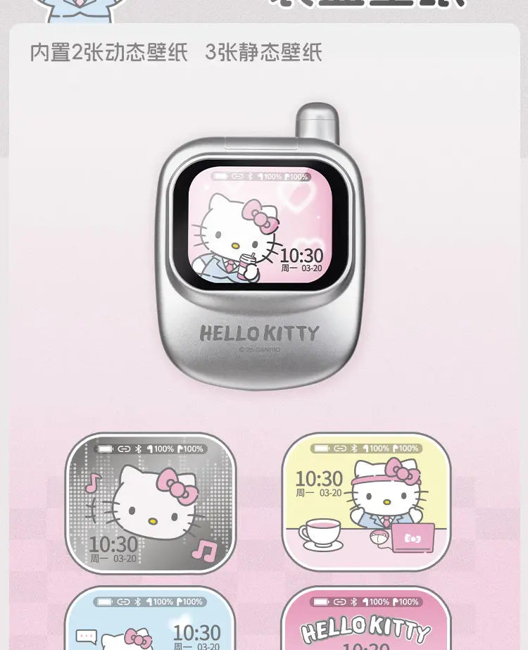 Martube Sanrio Hello Kitty Screen Display Smart Bluetooth Earbuds In-Ear Hi-Fi Sound Noise Cancelling Headset Birthday Toy Gift