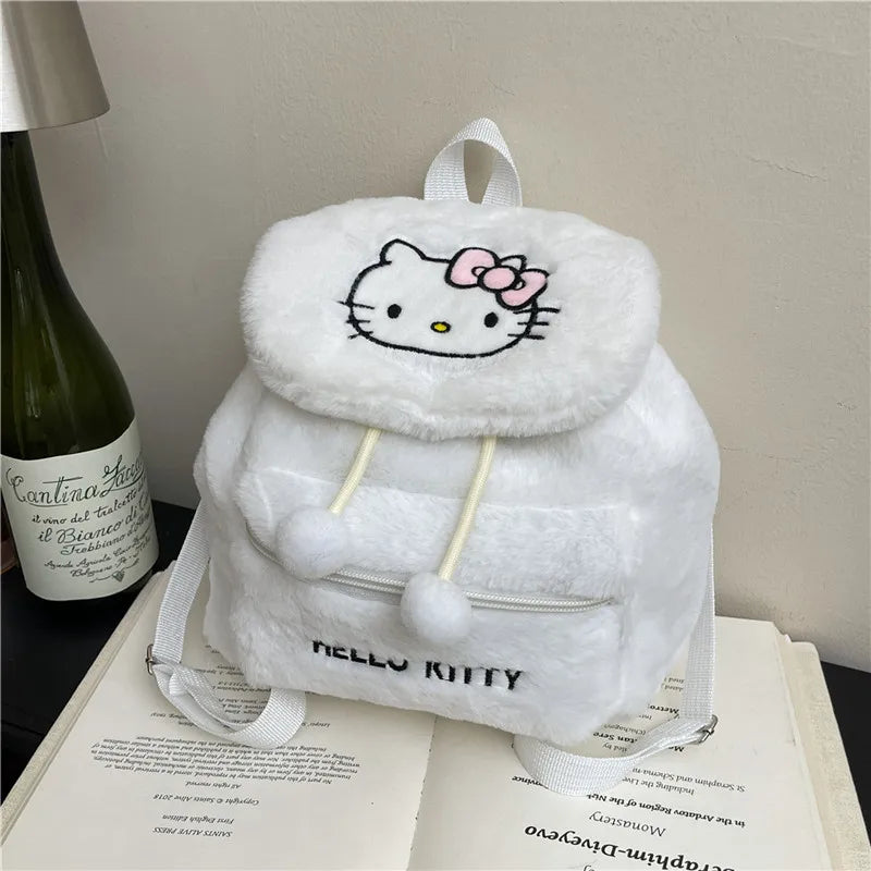 Sanrio Plush Backpack Cartoon Kuromi Melody Cute Backpack Female Sweet Backpack Doll Bag