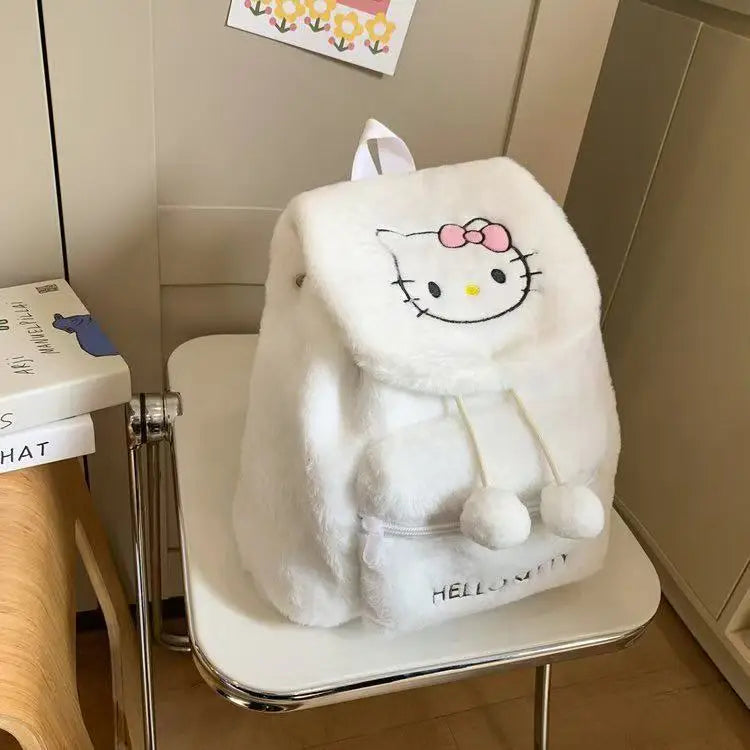 Sanrio Plush Backpack Cartoon Kuromi Melody Cute Backpack Female Sweet Backpack Doll Bag