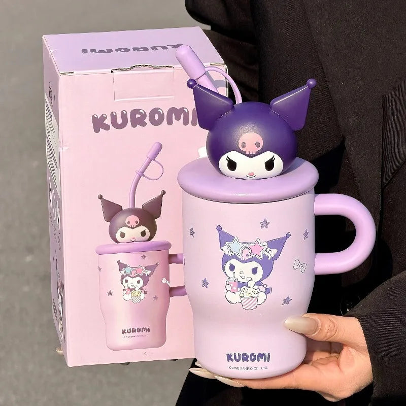 Anime Sanrio Hello Kitty Thermos Cup Cinnamoroll Girls Gift Cute Large Capacity Sippy Cup Cartoon Kawaii Lovely Student 2026