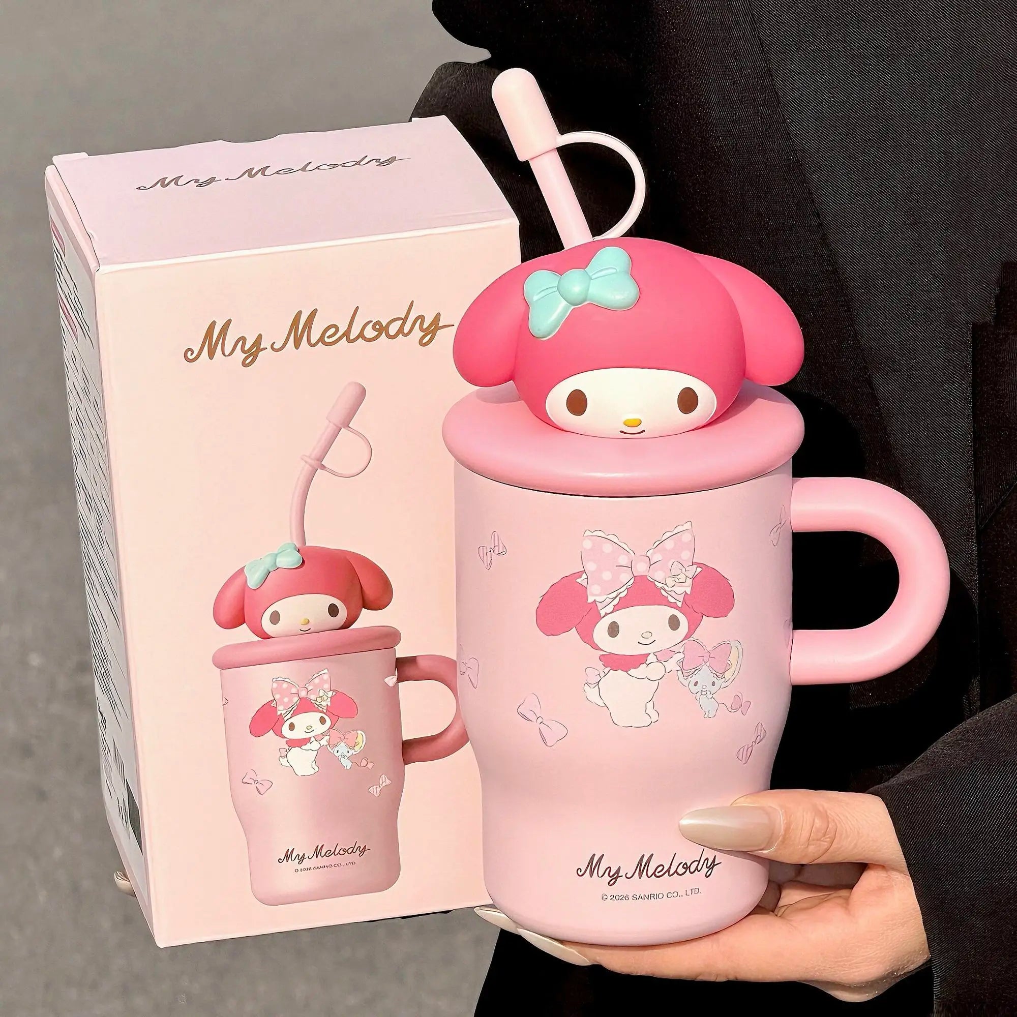 Anime Sanrio Hello Kitty Thermos Cup Cinnamoroll Girls Gift Cute Large Capacity Sippy Cup Cartoon Kawaii Lovely Student 2026