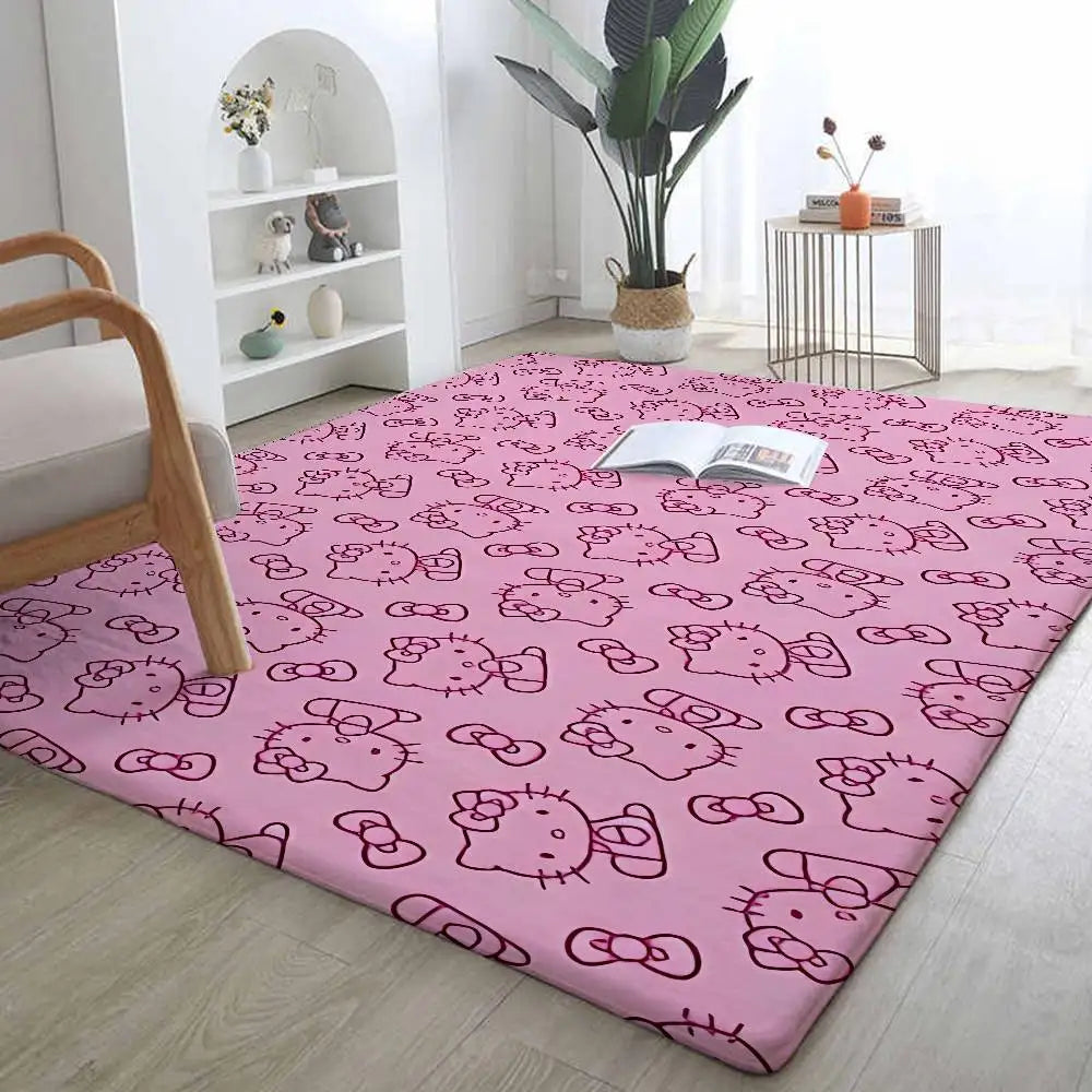 Hello Kitty Flannel Floor Mat – Cute Doormat for Bathroom, Kitchen & Entrance Home Decor