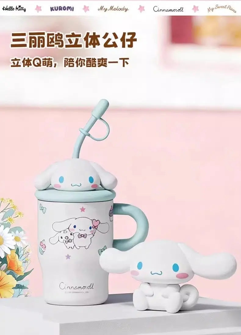 Anime Sanrio Hello Kitty Thermos Cup Cinnamoroll Girls Gift Cute Large Capacity Sippy Cup Cartoon Kawaii Lovely Student 2026