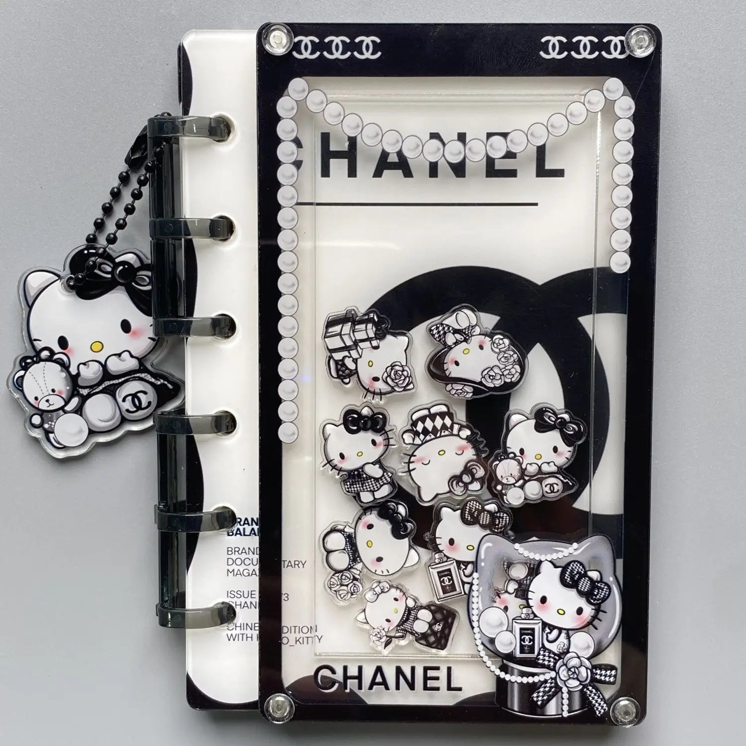 Hello Kitty Shake Book Acrylic Loose-Leaf Notebook – Cute Kawaii Cartoon DIY Student Journal – Personalized Creative Writing Book & Gift