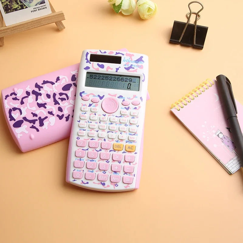 Cute Kitty 82MS Scientific Calculator 240 Functions with Dual Line Display for School Exams Students Engineering Math Statistics