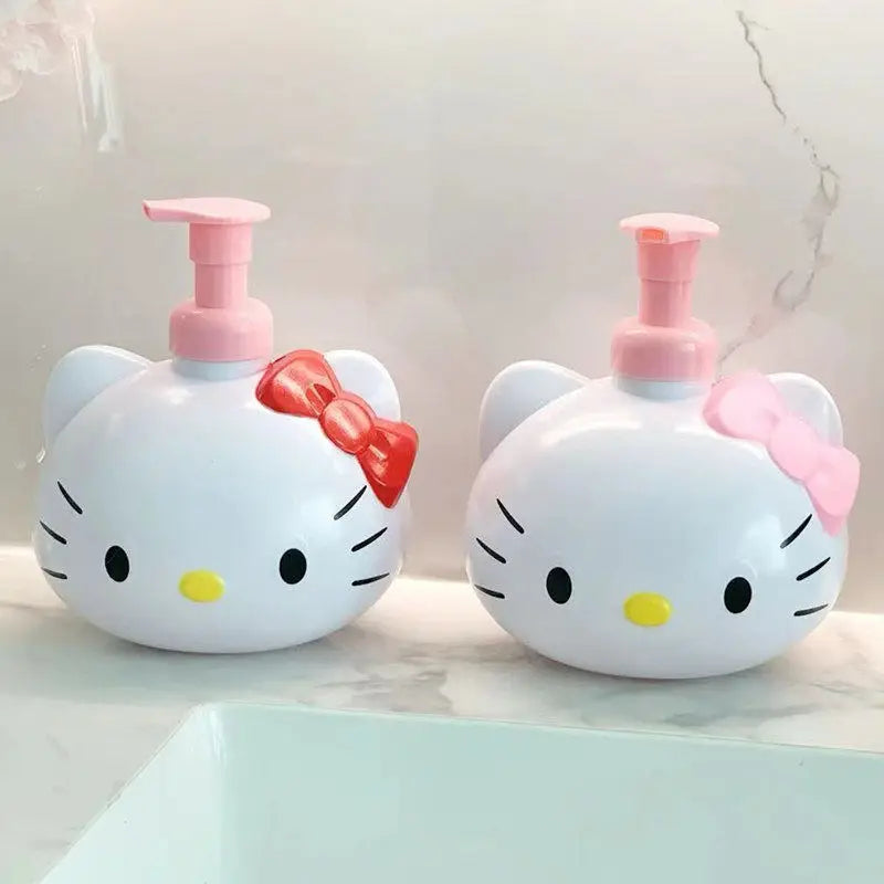 Hello Kitty Bathroom Pump Bottle Set – Shower Gel, Shampoo & Lotion Dispenser for Home & Travel