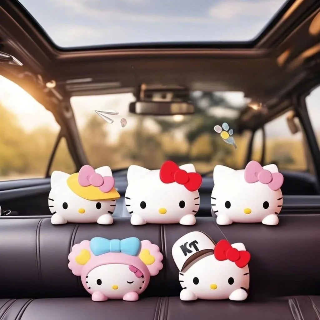 Sanrio Hello Kitty 3D Car Air Freshener Ornament - Kawaii Cute Motorbike Desk Decoration Gift for Girls Birthday Present