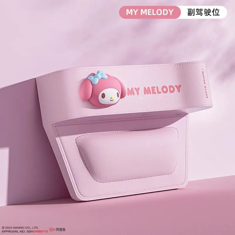 Cute Sanrio HelloKitty 2026 Car Storage Organizer for Seat Gap Kuromi My Melody Cartoon Anime Kawaii Phone and Trash Holder