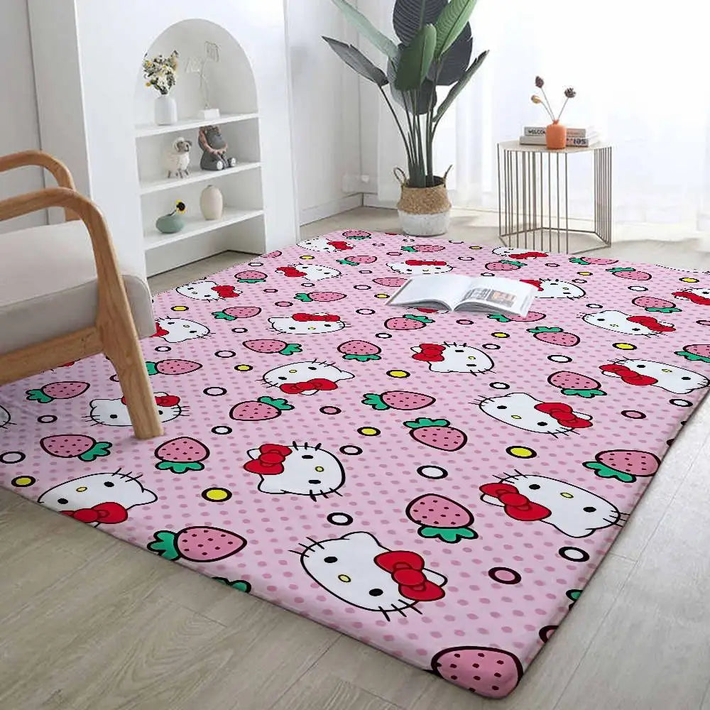 Hello Kitty Flannel Floor Mat – Cute Doormat for Bathroom, Kitchen & Entrance Home Decor