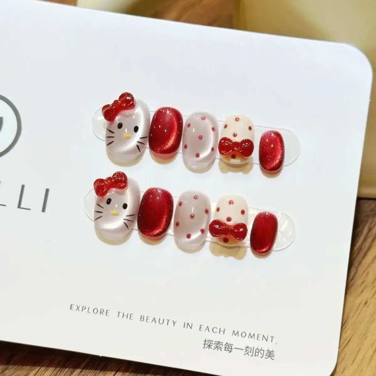 Hello Kitty Handmade Press-On Nails – Pink My Melody & Cinnamoroll Anime Nails – Detachable 3D Nail Art Decoration Set