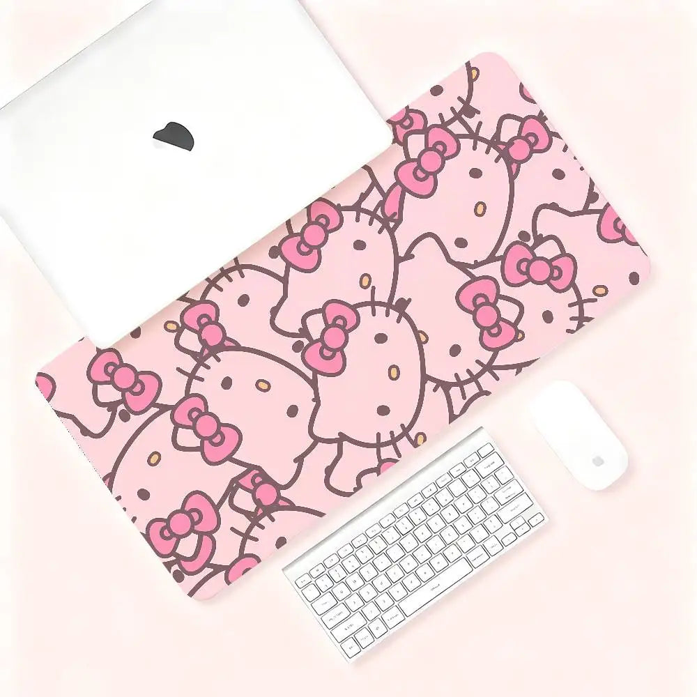 Kawaii Cartoon-H-hello-K-kittyS Cute Mouse Pad Computer Mat Deskpad Laptop Keyboard Mat Office Large Landscape Mousepad