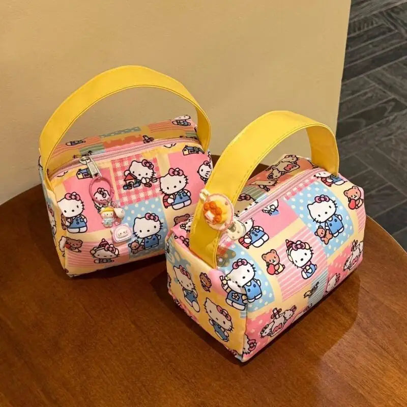 Hello Kitty Cartoon Makeup Bag – Portable Travel Toiletry & Cosmetic Handbag for Women and Girls