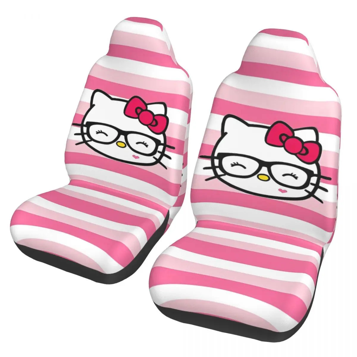 Hello Kitty Pink Leopard Car Seat Cover – Universal Four Seasons Seat Protector Cushion for Cars