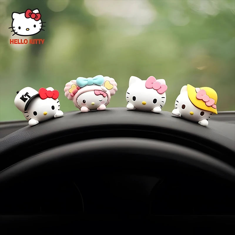 5PCS Hello Kitty Car Decoration Set – Kawaii Dashboard Ornaments & Cute DIY Car Interior Display Accessories