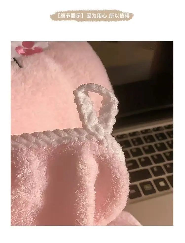 Bath Towel Sanrio Hello Kitty My Melody Ultra Soft Coral Fleece Absorbent Quick Dry 2 Piece Set For Home Use Cute Kawaii