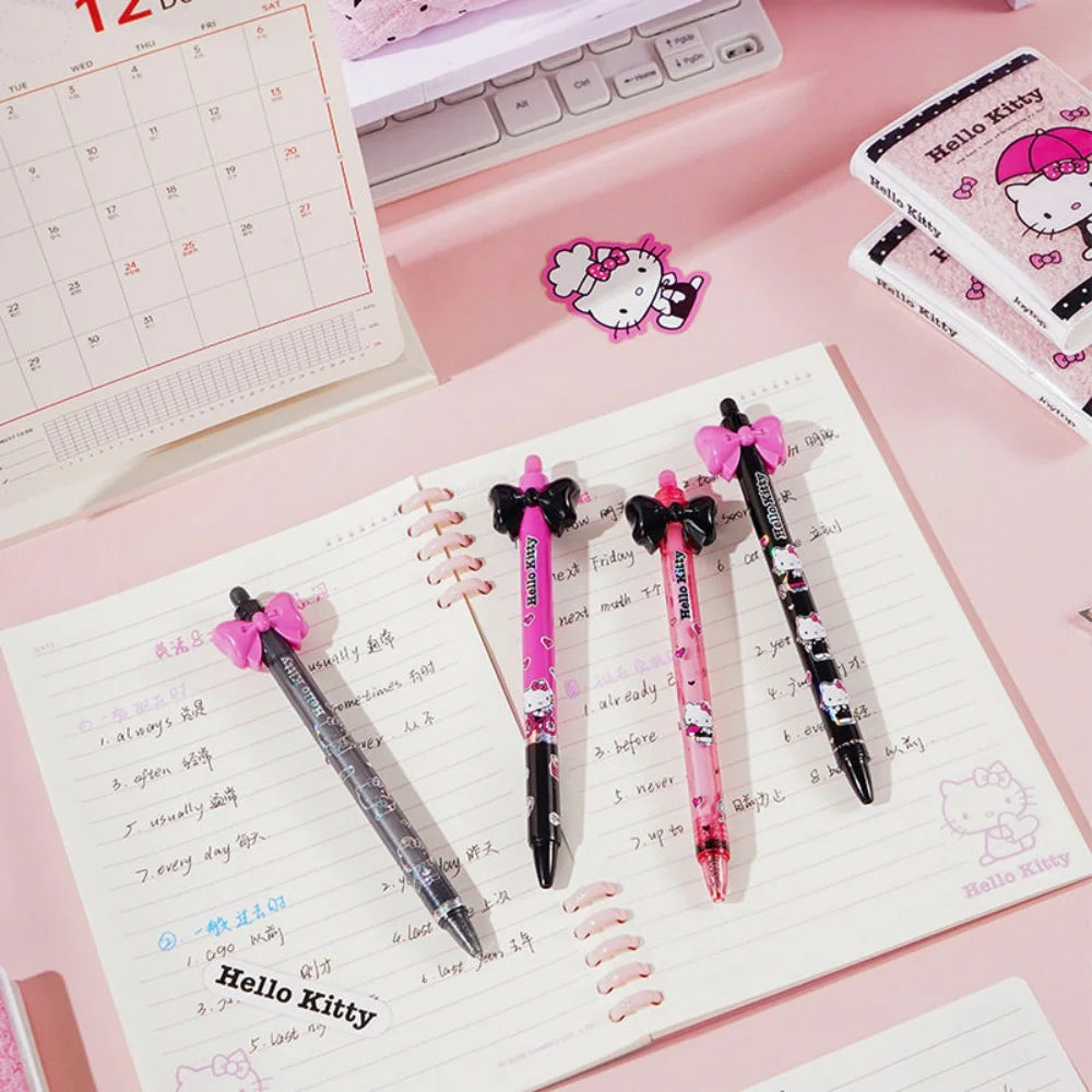 Sanrio Kuromi 0.5mm Black Gel Pen – Push-Button Cute Campus Signature Ballpoint Pen – Writing & Drawing Pen for School, Office & Gifts