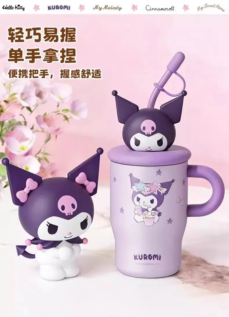 Anime Sanrio Hello Kitty Thermos Cup Cinnamoroll Girls Gift Cute Large Capacity Sippy Cup Cartoon Kawaii Lovely Student 2026