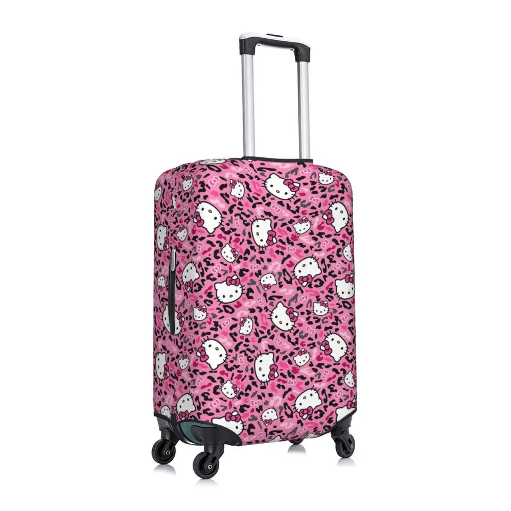 Custom Girls Kitten Classical Printing Luggage Cover Elastic Cute KT Cat Travel Suitcase Protective Covers Fits 18-32 Inch