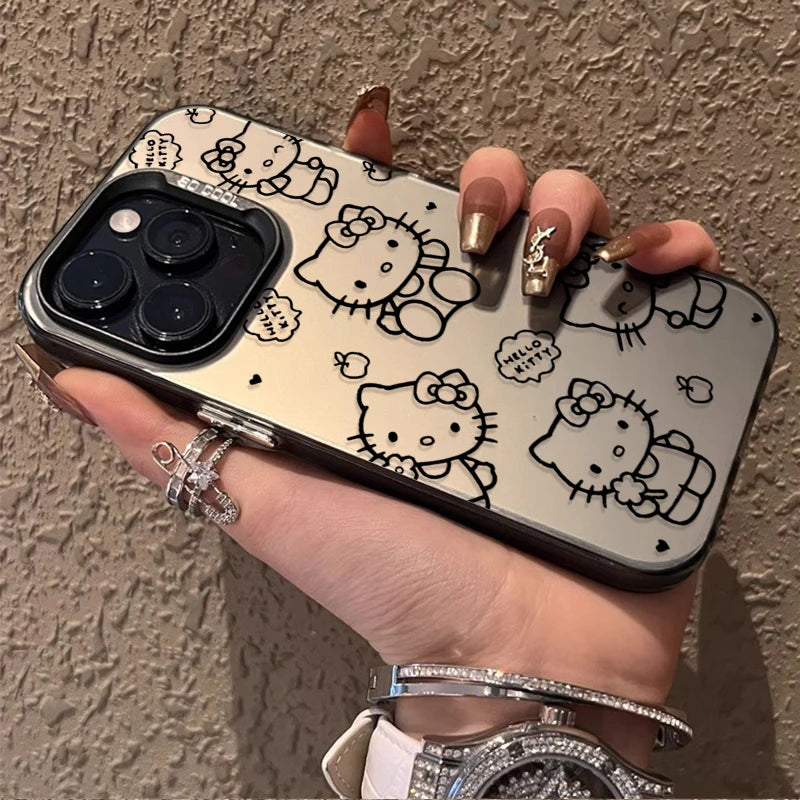 Lovely Lines Hello Kitty Phone Case for IPhone 17 16 15 14 13 12 11 Pro Max Plus 17 Air 16E X XR XS Max Shockproof Back Cover