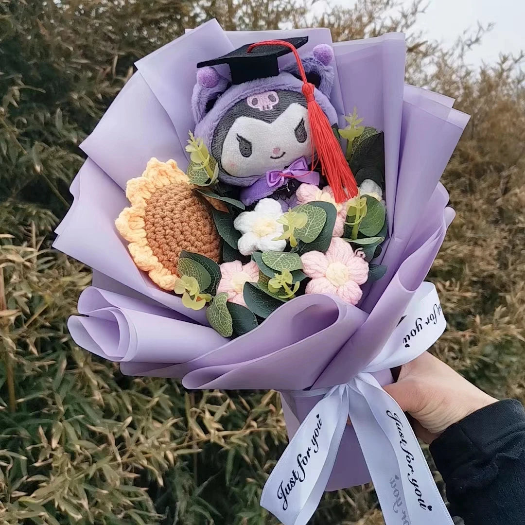 Hello Kitty Cartoon Plush Bouquet – Rose Flower Doll Arrangement for Home Decor & Gift (Valentine’s, Christmas & Wedding)