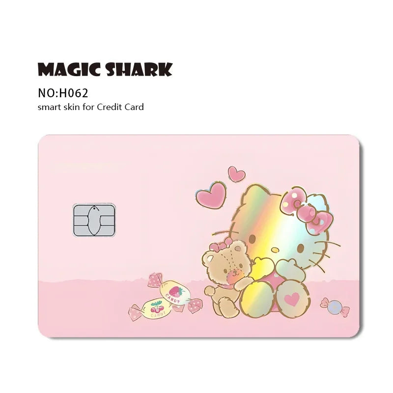 Hello Kitty & Kuromi Holographic Laser Shiny Card Skin Sticker for Debit & Credit Cards 💳🎀