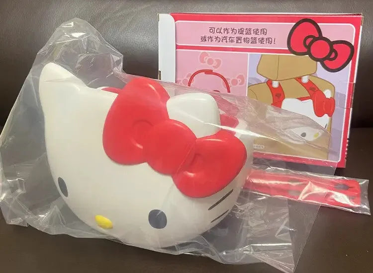 Hello Kitty Car Storage Organizer – Cute Sanrio Backseat Storage Box & Handheld Storage Basket for Car Accessories