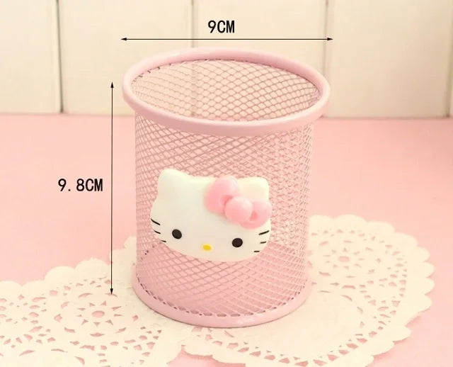Hello Kitty Sanrio Cartoon Pen Holder – Creative Kawaii Desktop Storage Box – Cute Desk Organizer for School & Home Decor