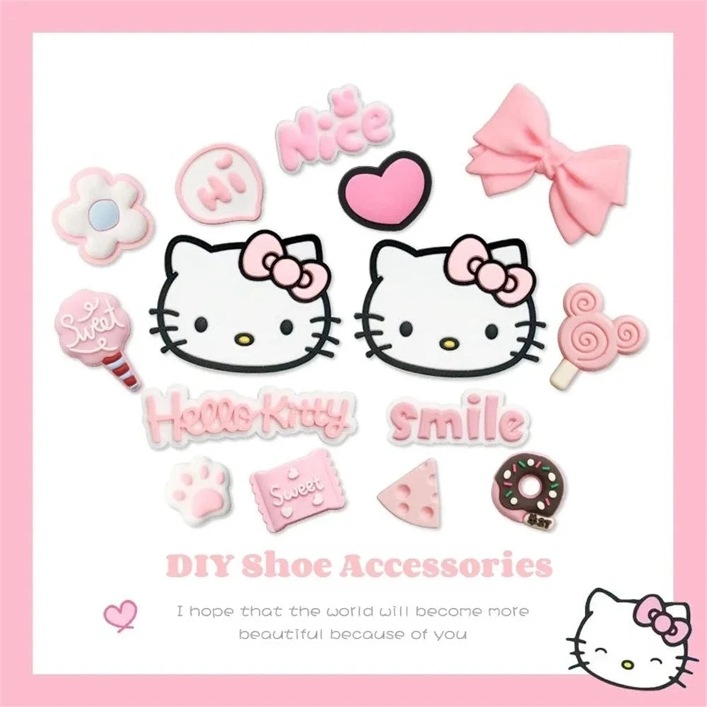 Hello Kitty Pink Series Shoe Charms – Cute Cartoon DIY Clog Accessories for Sandals & Garden Shoes