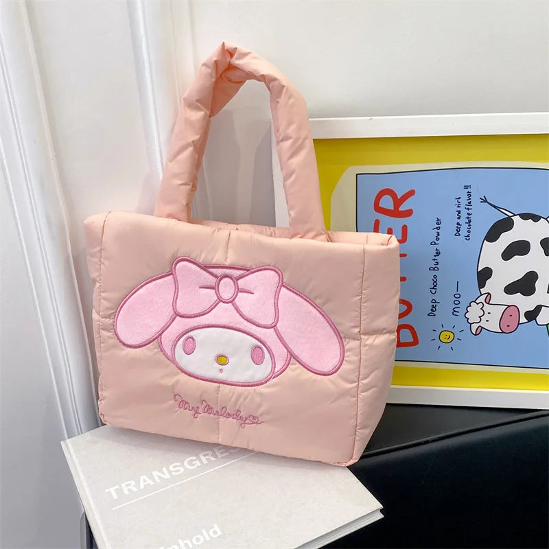 Anime Sanrio Hello Kitty Hand Bag Shoulder Bag My Melody Cinnamoroll Kuromi Makeup Bag Commuter Bag Birthday Christmas Gifts