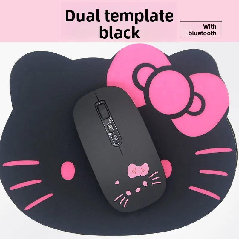 Cute cartoon character Hello kitty wireless Bluetooth dual-mode mouse Cute and fun rechargeable universal mouse Holiday gift