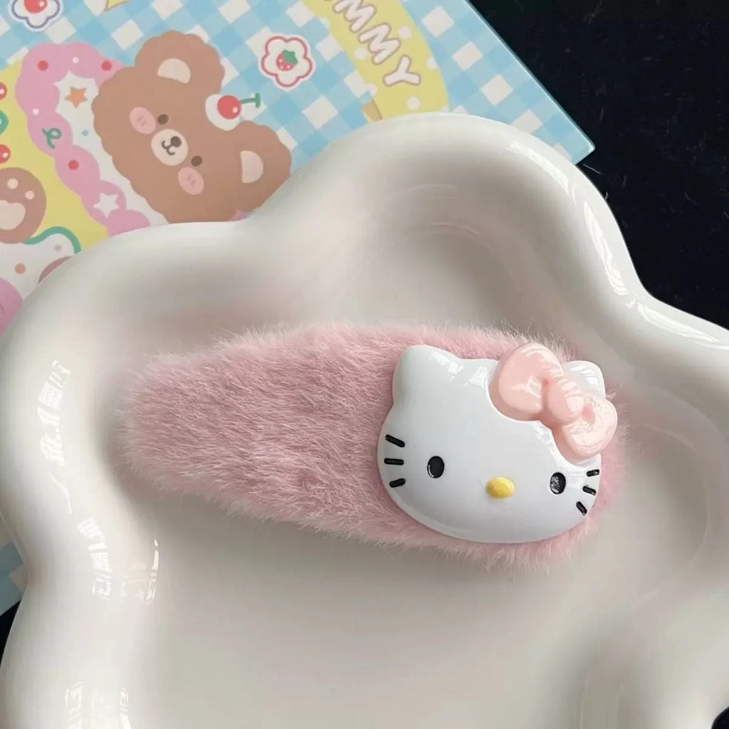 15Pcs/Set Hello Kitty Hair Clip Anime Pink Hairpin Girl's Barrettes Bangs Clip Women's Girls KT Cat Cute Side Hairpin Hair Rope