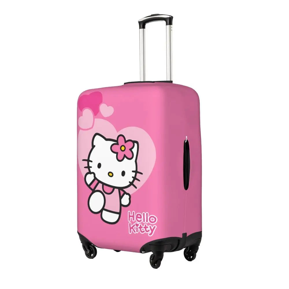 Custom Girls Kitten Classical Printing Luggage Cover Elastic Cute KT Cat Travel Suitcase Protective Covers Fits 18-32 Inch