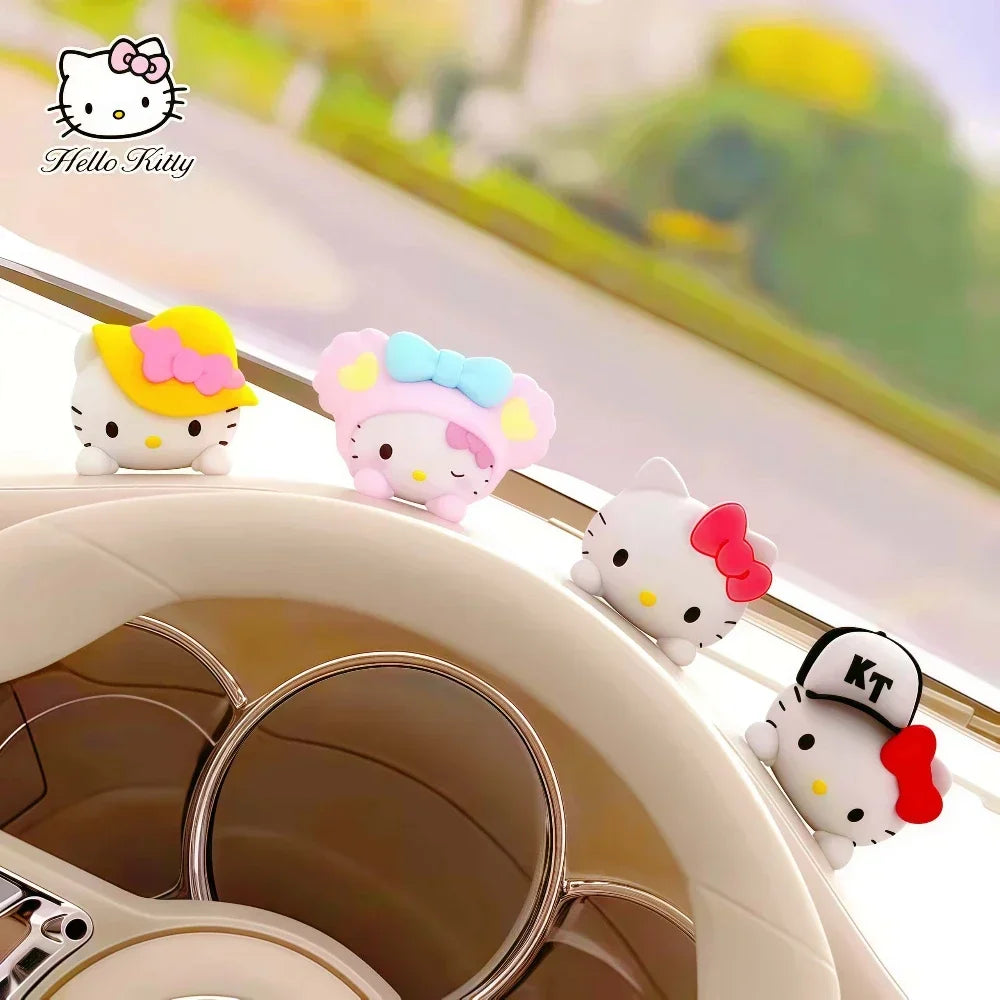 Sanrio Hello Kitty 3D Car Air Freshener Ornament - Kawaii Cute Motorbike Desk Decoration Gift for Girls Birthday Present