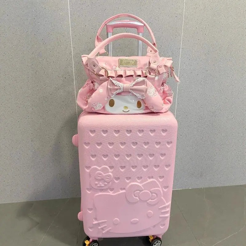 My Melody Cartoon Cute Shoulder Bag – Large Capacity Tote Bag, Handheld & Shoulder Purse, Kawaii Floral Commuter Bag, Birthday Gift for Women & Girls