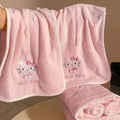 Bath Towel Sanrio Hello Kitty My Melody Ultra Soft Coral Fleece Absorbent Quick Dry 2 Piece Set For Home Use Cute Kawaii
