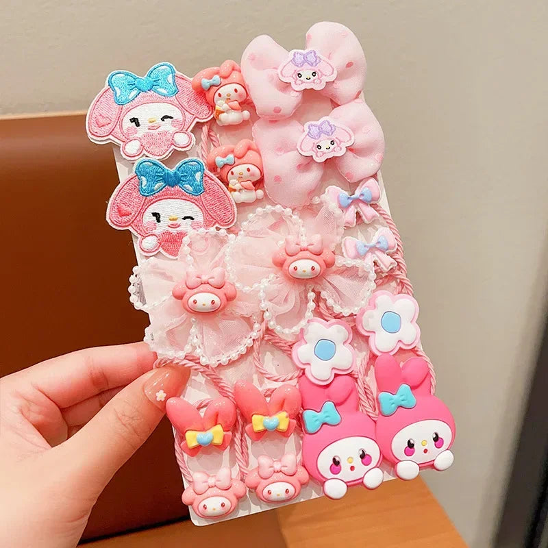 Hello Kitty Hair Accessories Set – Cute Cartoon Hair Ties, Hair Clips & Scrunchies for Girls and Kids