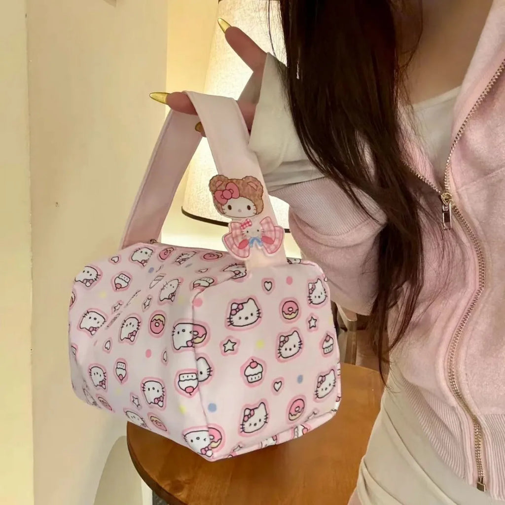 Hello Kitty Cartoon Makeup Bag – Portable Travel Toiletry & Cosmetic Handbag for Women and Girls