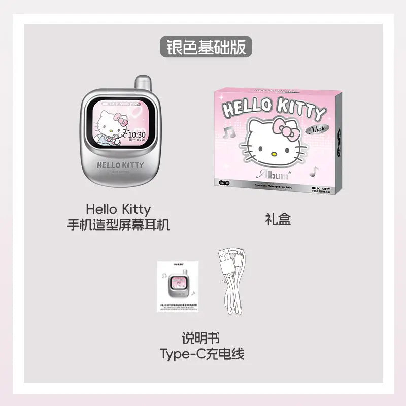 Martube Sanrio Hello Kitty Screen Display Smart Bluetooth Earbuds In-Ear Hi-Fi Sound Noise Cancelling Headset Birthday Toy Gift
