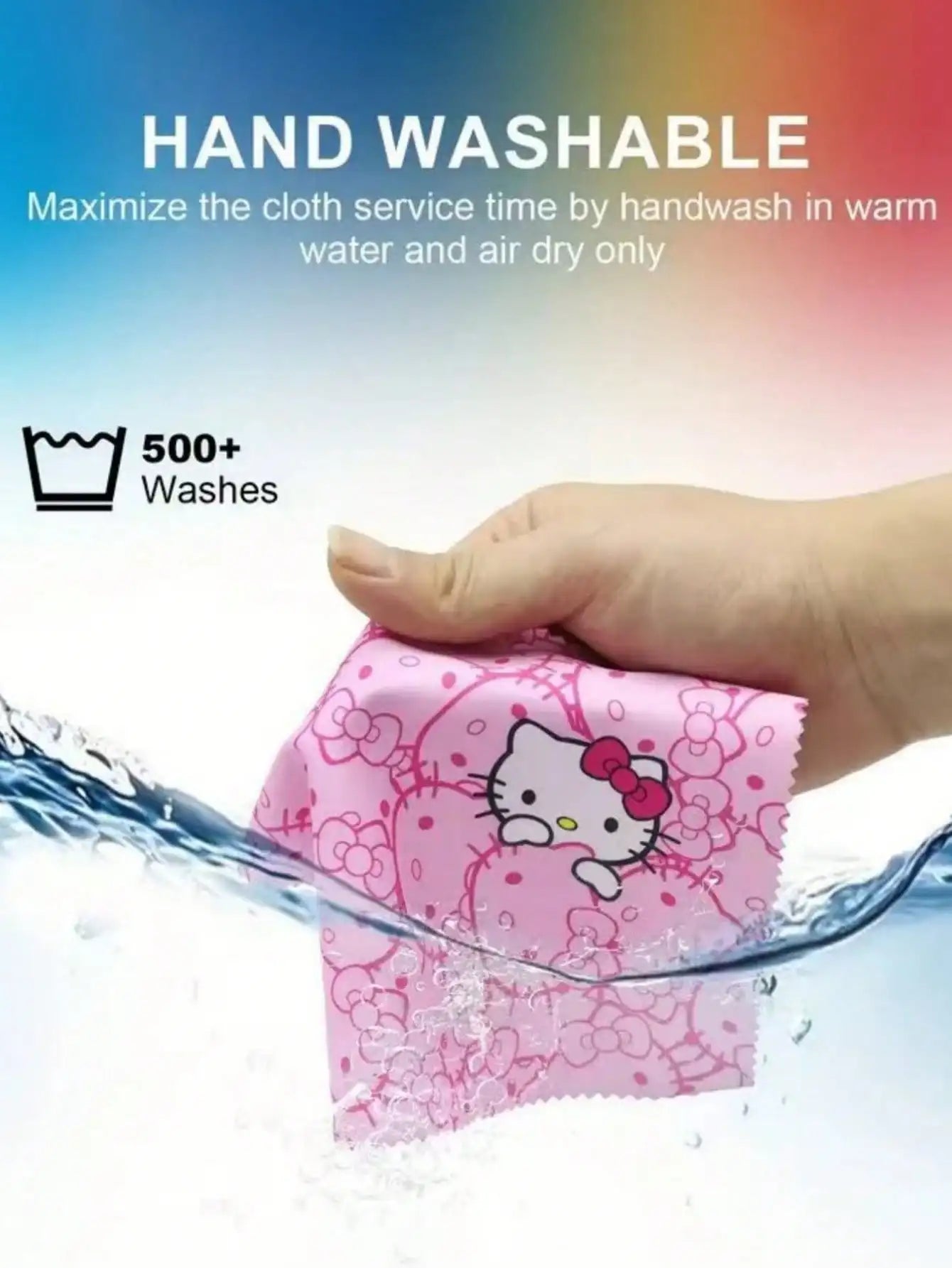 3pcs Hello Kittys glasses case and cloth Pink cat head design Soft microfiber Used to clean and put  glasses, mobile phones